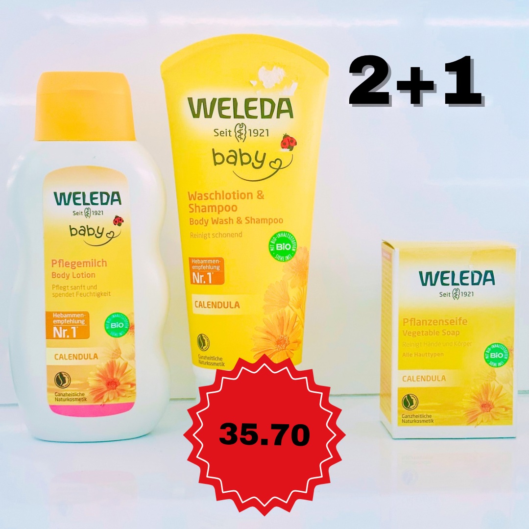 Image of WELEDA BABY NJEGA LOSION I ŠAMPON-GEL + DJEČIJI BILJNI SAPUN