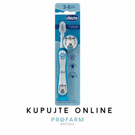 CHICCO ČETKICA ZA ZUBE 3-6M ,PLAVA