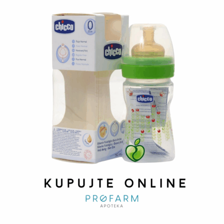 CHICCO PLASTIČNA BOČICA 0M+ KAUČUK DUDA, ZELENA, 150ml