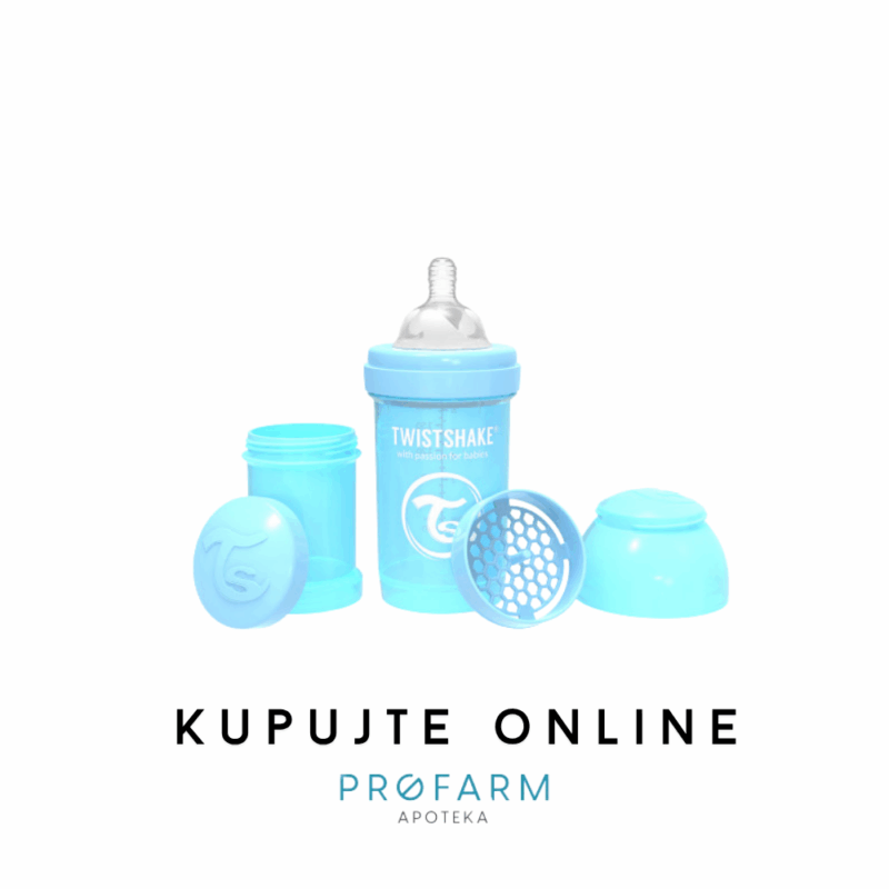 TWISTSHAKE ANTI-COLIC BOČICA,  PASTELNA PLAVA 180ml