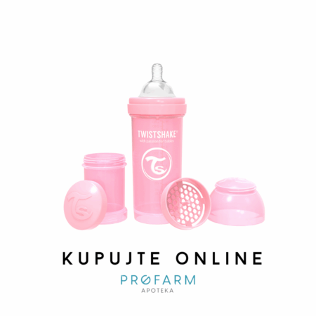 TWISTSHAKE ANTI-COLIC BOČICA, PASTELNA ROZA 260ml