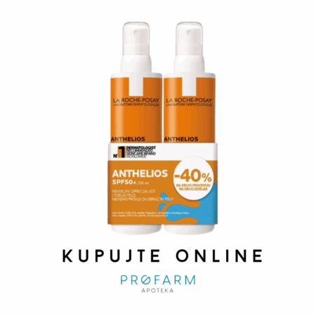 LA ROCHE POSAY ANTHELIOS NEVIDLJIVI SPREJ SPF50 DUOPACK, 2X200ml