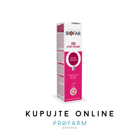 BIOFAR GVOŽĐE + FOLNA KISELINA ŠUMEĆE TABLETE